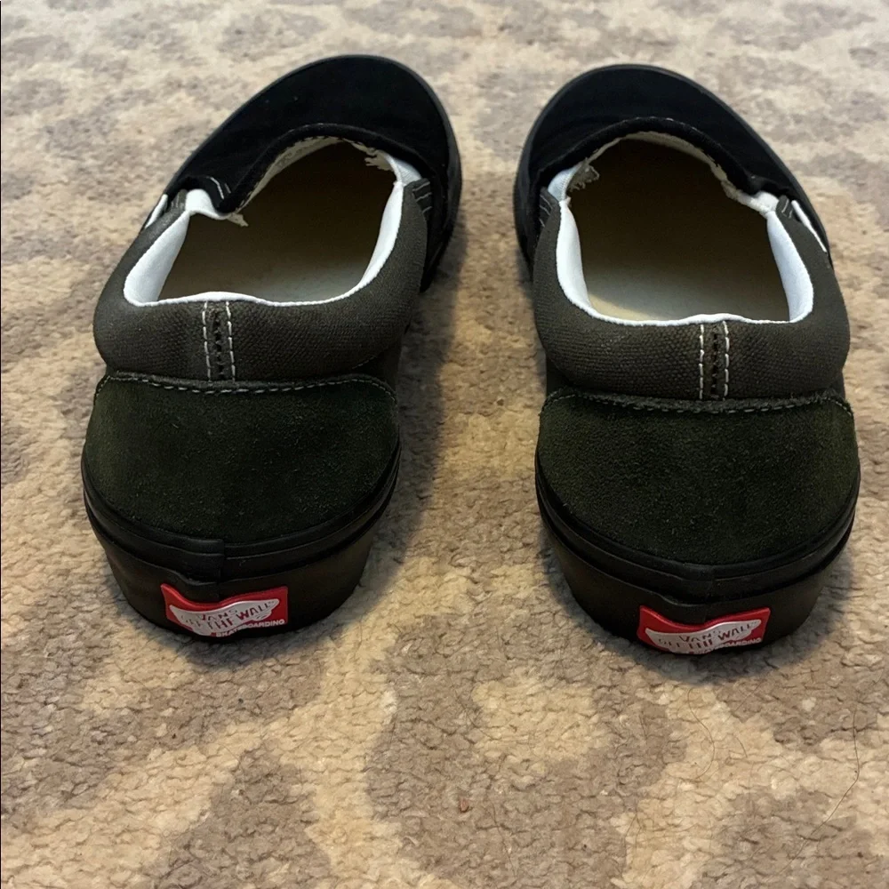 Vans Classic Two Tone Slip On Suede Sneaker Green Black